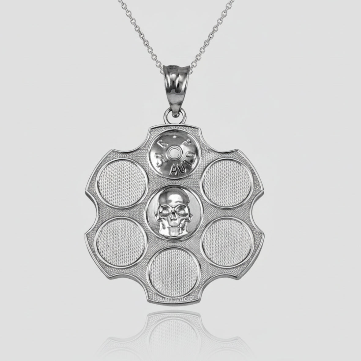 Gold Russian Roulette Pendant Necklace (yellow, white, rose gold, 10k, 14k) Karma Blingz