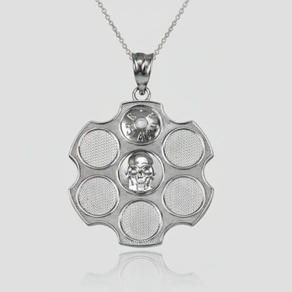 Gold Russian Roulette Pendant Necklace (yellow, white, rose gold, 10k, 14k) Karma Blingz