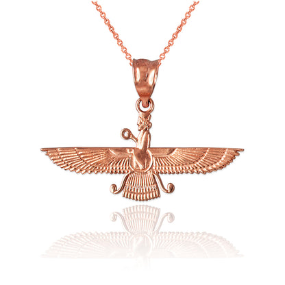 Gold Farvahar Womens Pendant Necklace (yellow, white, rose gold, 10k, 14k) Karma Blingz
