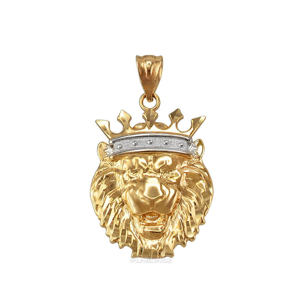 Gold Lion King DC Charm Necklace (10k, 14k, yellow, white, rose gold) Karma Blingz