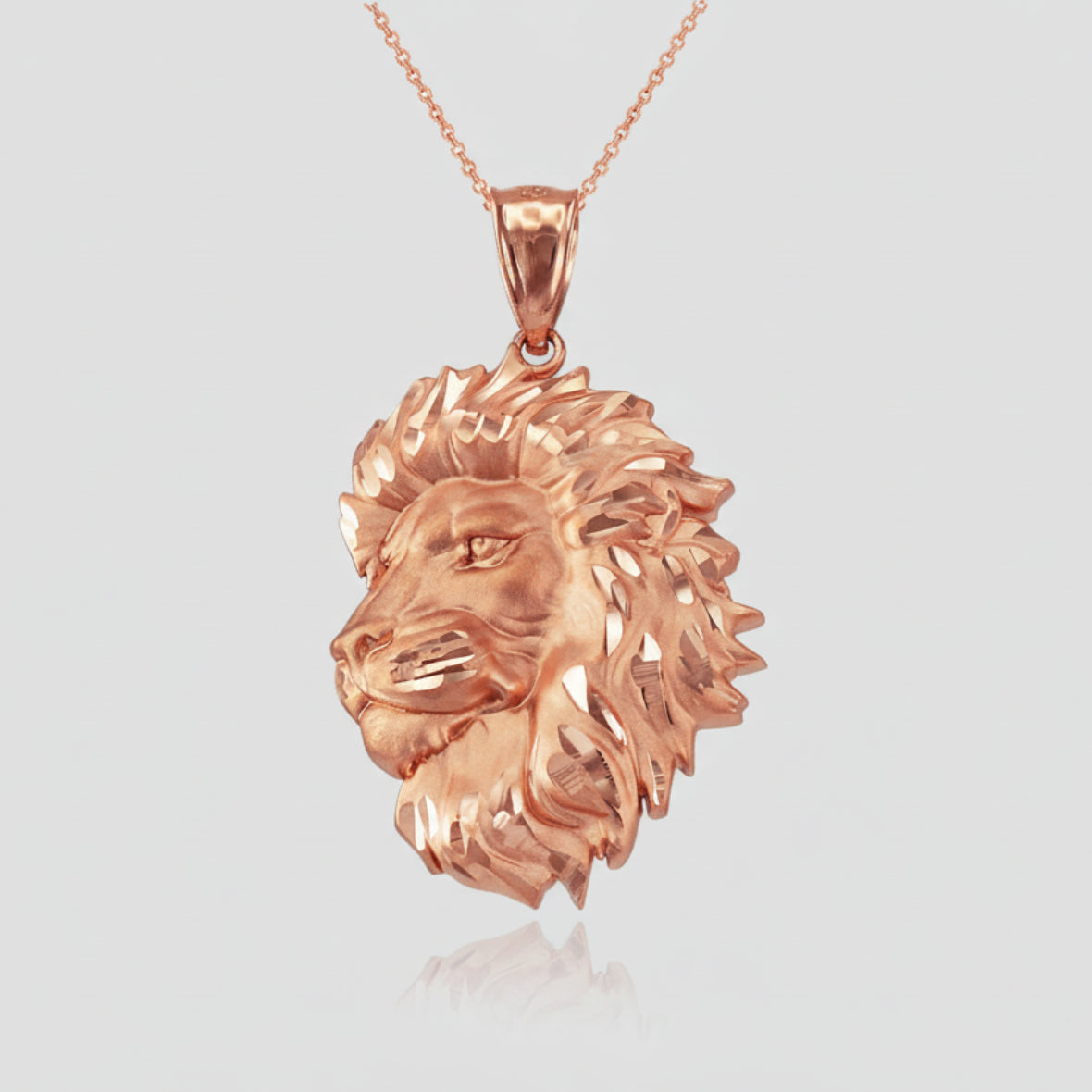 Gold Lion Face Satin DC Leo Pendant Necklace (yellow, white, rose gold, 10k, 14k) Karma Blingz