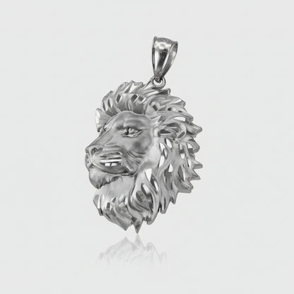 Sterling Silver Lion Face Satin DC Leo Pendant Necklace Karma Blingz
