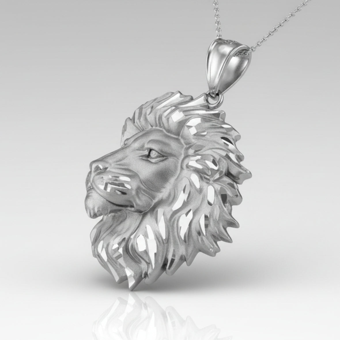 Sterling Silver Lion Face Satin DC Leo Pendant Necklace Karma Blingz