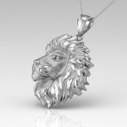Sterling Silver Lion Face Satin DC Leo Pendant Necklace Karma Blingz