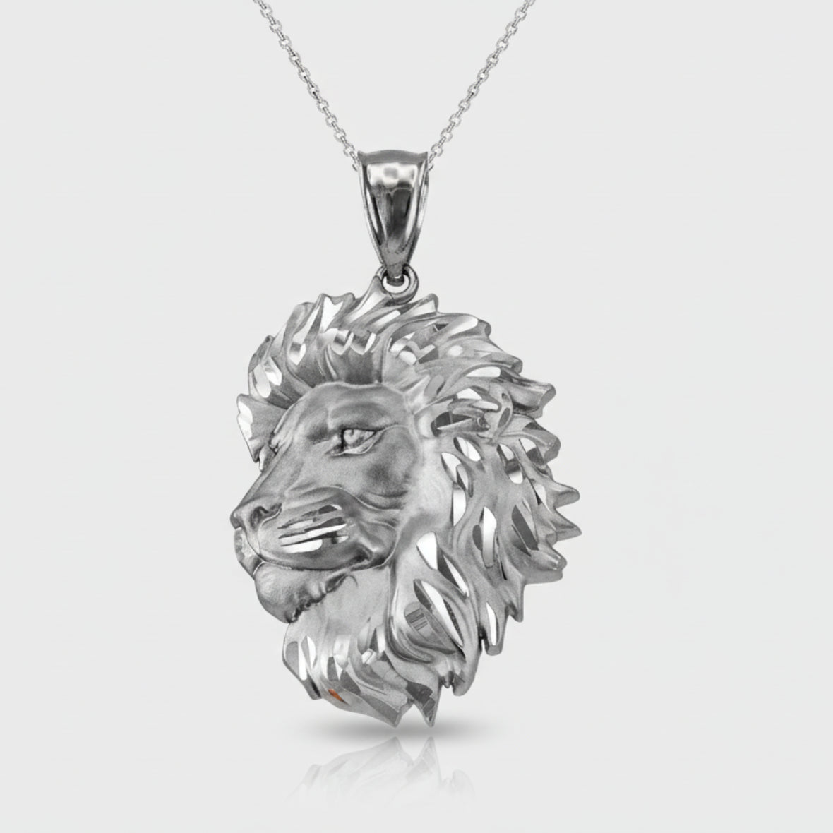Gold Lion Face Satin DC Leo Pendant Necklace (yellow, white, rose gold, 10k, 14k) Karma Blingz