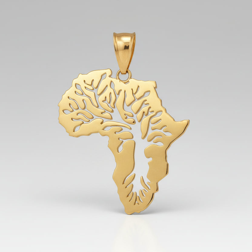 Gold Africa Tree of Life Pendant Necklace (10K, 14K, yellow, white, rose gold) Karma Blingz
