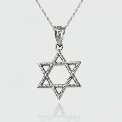 Sterling Silver Star of David Jewish Charm Necklace Karma Blingz
