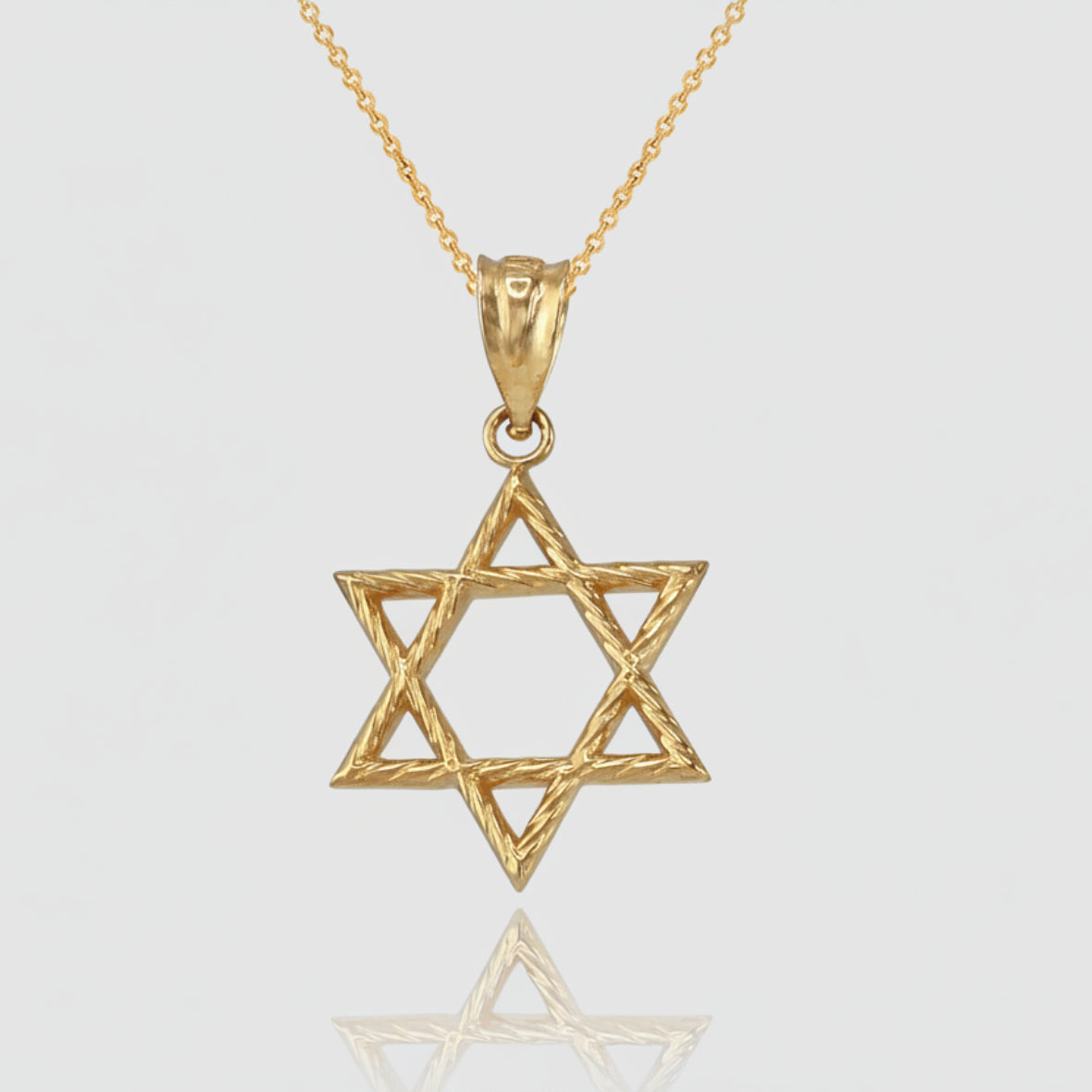 Gold Star of David Jewish Charm Necklace (10K, 14K, yellow, white, rose gold) Karma Blingz
