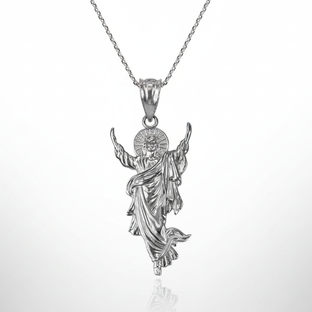 Gold Resurrection of Jesus Christ Pendant Necklace (yellow, white, rose gold, 10k, 14k) Karma Blingz