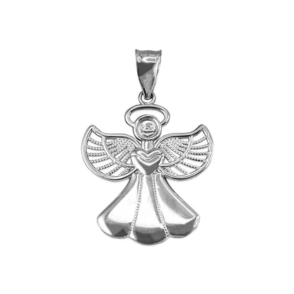 Gold Love Angel Filigree Pendant Necklace (10K, 14K, yellow, white, rose gold) Karma Blingz