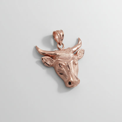 Gold Bull Head DC Pendant Necklace (10K, 14K, yellow, white, rose gold) Karma Blingz