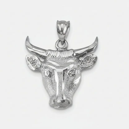 Gold Bull Head DC Pendant Necklace (10K, 14K, yellow, white, rose gold) Karma Blingz