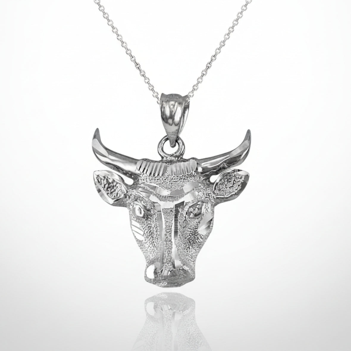 Gold Bull Head DC Pendant Necklace (10K, 14K, yellow, white, rose gold) Karma Blingz