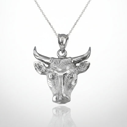 Gold Bull Head DC Pendant Necklace (10K, 14K, yellow, white, rose gold) Karma Blingz