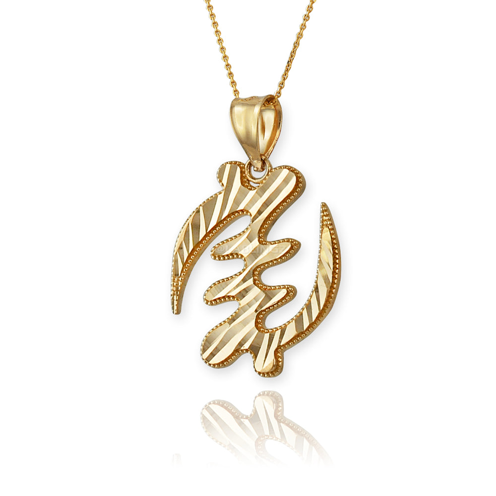 Gold African Adinkra Gye Nyame DC Pendant Necklace (yellow, white, rose gold, 10K, 14K) Karma Blingz