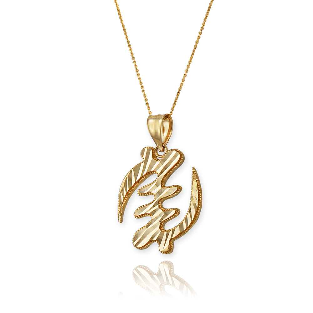 Gold African Adinkra Gye Nyame DC Pendant Necklace (yellow, white, rose gold, 10K, 14K) Karma Blingz