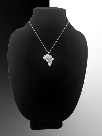Gold African Lion Pendant Necklace (yellow, white, rose, 2-tone gold, 10K, 14K) Karma Blingz