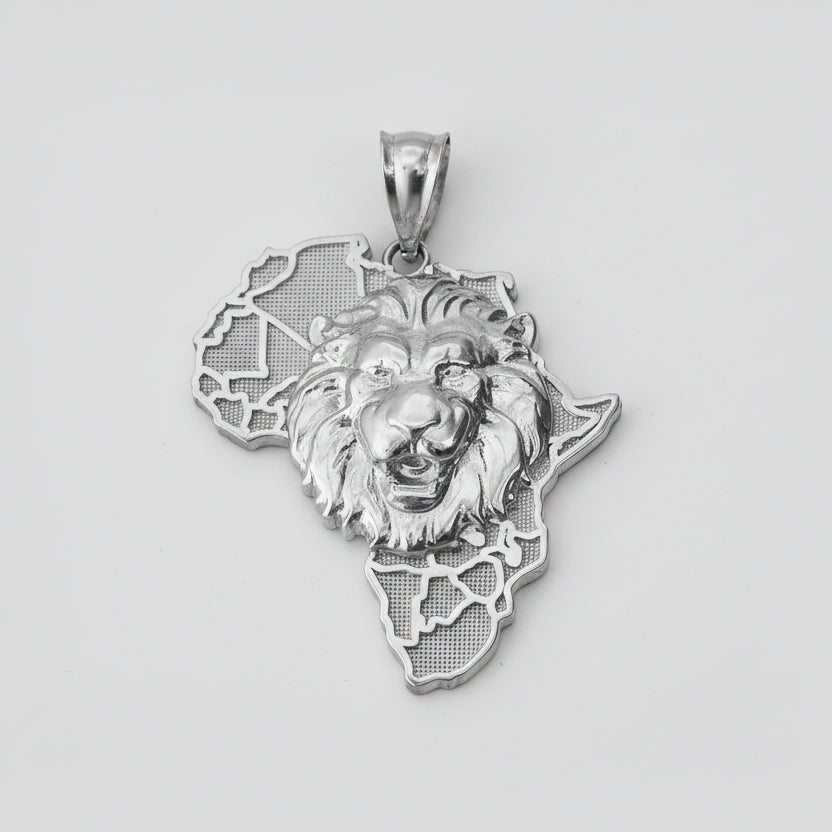Sterling Silver African Lion Pendant Necklace Karma Blingz