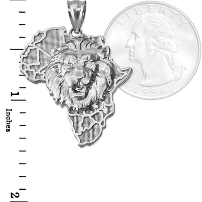 Gold African Lion Pendant Necklace (yellow, white, rose, 2-tone gold, 10K, 14K) Karma Blingz