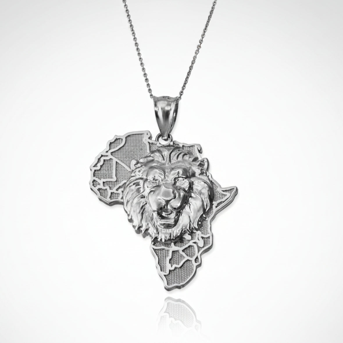Sterling Silver African Lion Pendant Necklace Karma Blingz