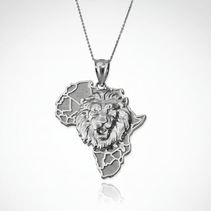 Sterling Silver African Lion Pendant Necklace Karma Blingz