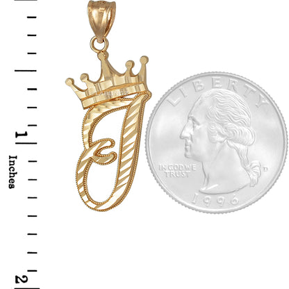 Gold Alphabet Cursive Letter 'I' Initial DC Pendant Necklace (yellow, white, rose, 10K, 14K) Karma Blingz