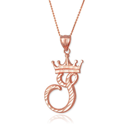 Gold Alphabet Cursive Letter 'S' Initial DC Pendant Necklace (yellow, white, rose, 10K, 14K) Karma Blingz