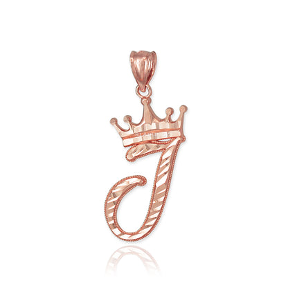 Gold Alphabet Cursive Letter 'J' Initial DC Pendant Necklace (yellow, white, rose, 10K, 14K) Karma Blingz