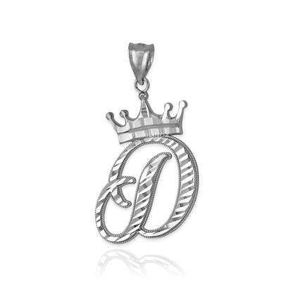 Gold Alphabet Cursive Letter 'D' Initial DC Pendant Necklace (yellow, white, rose, 10K, 14K) Karma Blingz