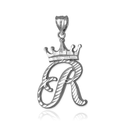 Gold Alphabet Cursive Letter 'R' Initial DC Pendant Necklace (yellow, white, rose, 10K, 14K) Karma Blingz