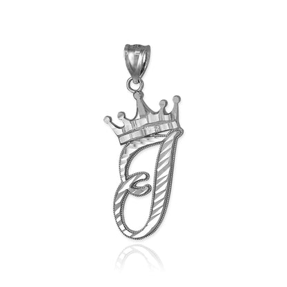 Gold Alphabet Cursive Letter 'I' Initial DC Pendant Necklace (yellow, white, rose, 10K, 14K) Karma Blingz