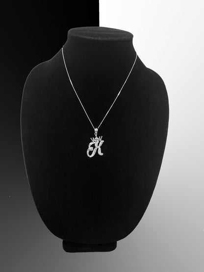 Gold Alphabet Cursive Letter 'X' Initial DC Pendant Necklace (yellow, white, rose, 10K, 14K) Karma Blingz