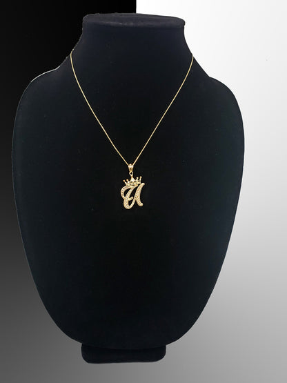 Gold Alphabet Cursive Letter 'U' Initial DC Pendant Necklace (yellow, white, rose, 10K, 14K) Karma Blingz