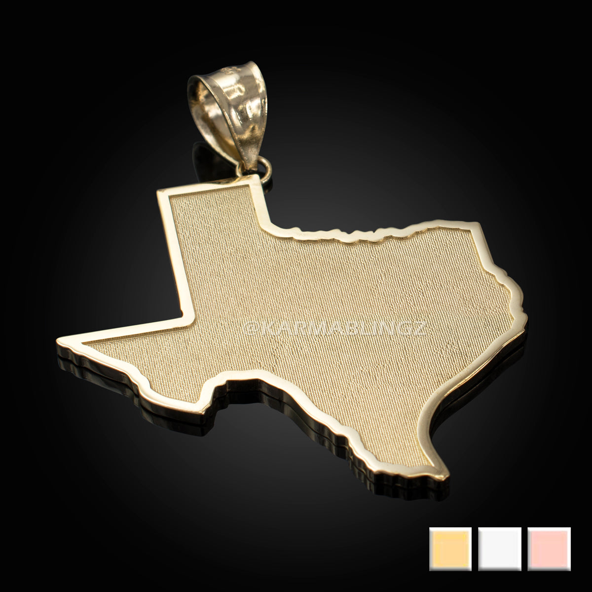 Gold Texas State Map Pendant Karma Blingz