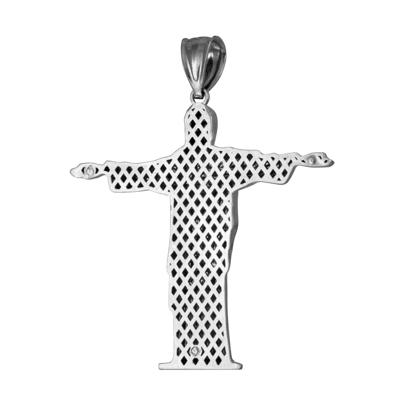 Sterling Silver Jesus Christ The Redeemer Cross Brazil Rio Statue Pendant Karma Blingz