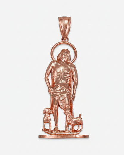 Gold St. Lazarus Statuette Pendant (yellow, white, rose gold, 10k, 14k) Karma Blingz