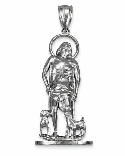 Gold St. Lazarus Statuette Pendant (yellow, white, rose gold, 10k, 14k) Karma Blingz
