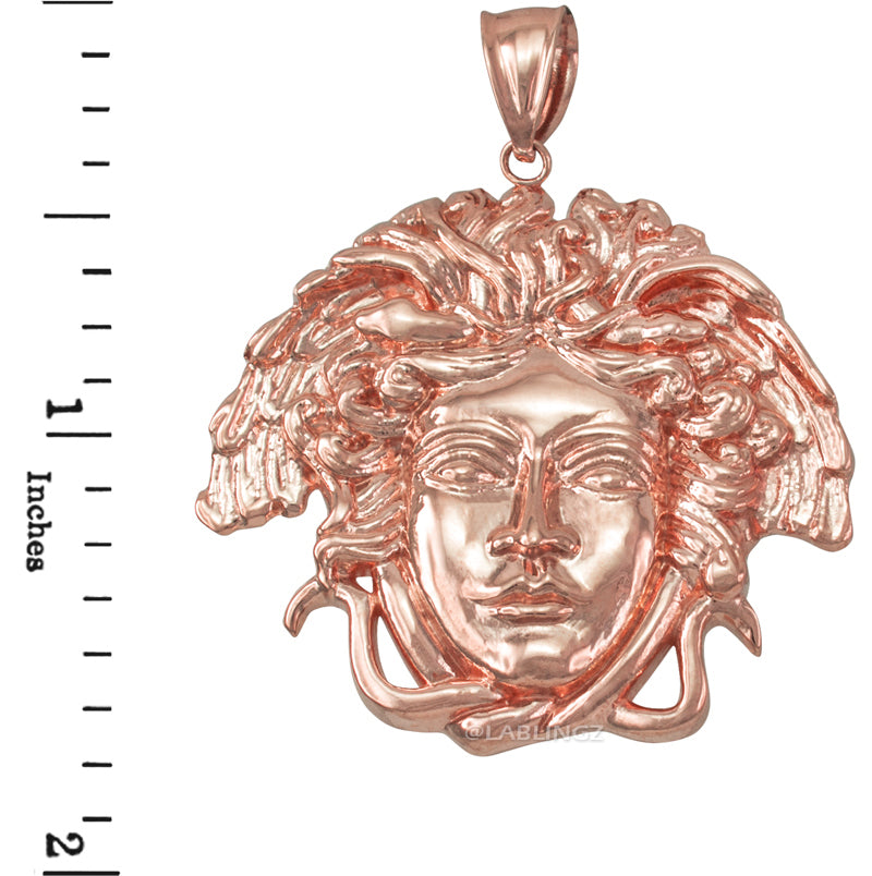 Gold Medusa Pendant (small, medium, large, 10k, 14k, yellow, white, rose gold) Karma Blingz