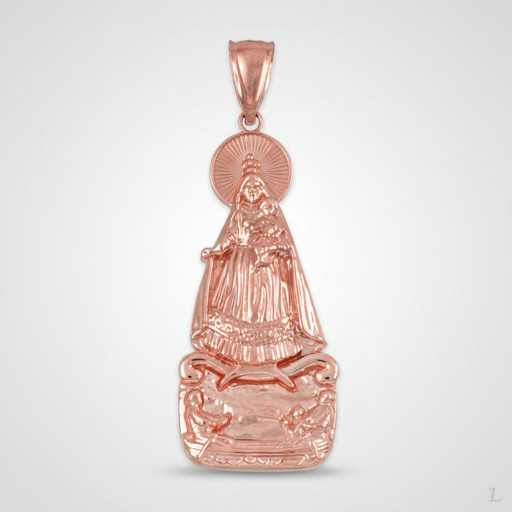 Our Lady of Cobre Gold Pendant (small, large, 10k, 14k, yellow, white, rose gold) Karma Blingz