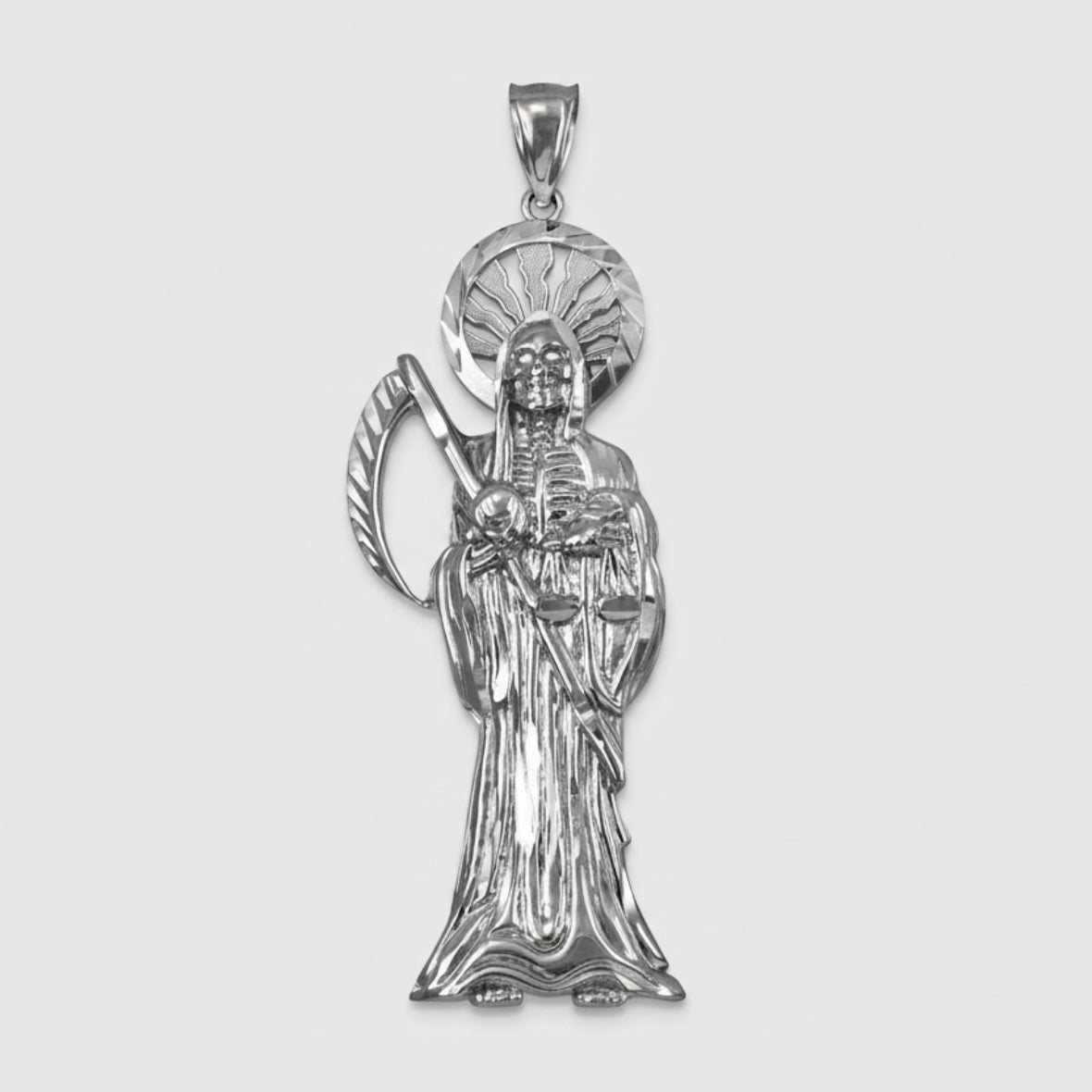 Sterling Silver Santa Muerte DC Pendant Karma Blingz