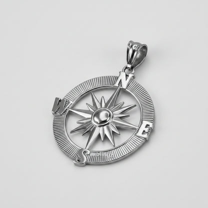 Gold Compass Pendant Necklace (yellow, white, rose gold, 10k, 14k) Karma Blingz