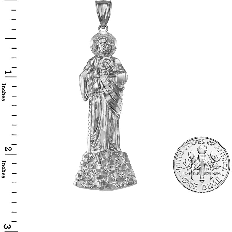 Sterling Silver Saint Jude DC Charm Pendant (Small, Medium, Large) Karma Blingz