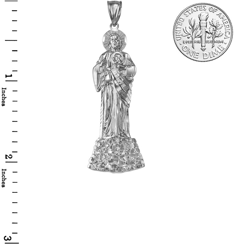 Sterling Silver Saint Jude DC Charm Pendant (Small, Medium, Large) Karma Blingz