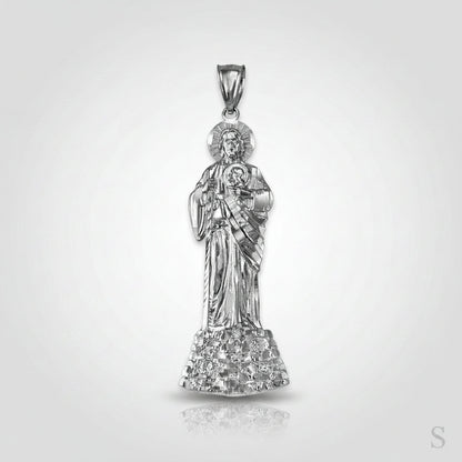 Sterling Silver Saint Jude DC Charm Pendant (Small, Medium, Large) Karma Blingz