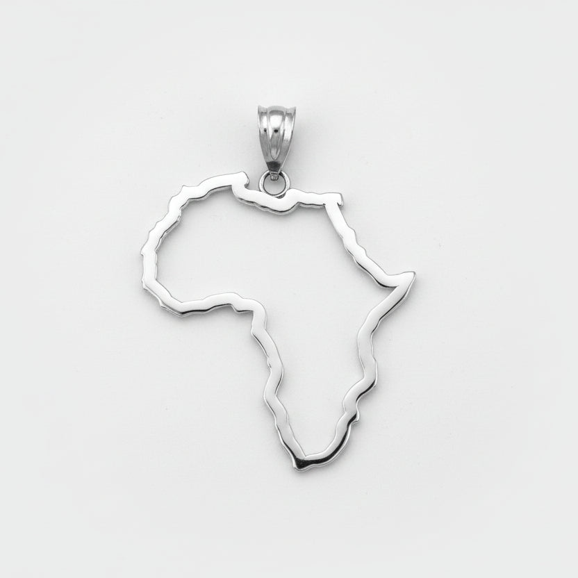 Gold Africa Open Pendant Necklace (yellow, white, rose gold, 10K, 14K) Karma Blingz