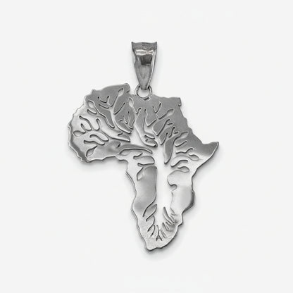 Gold Africa Tree of Life Pendant Necklace (10K, 14K, yellow, white, rose gold) Karma Blingz