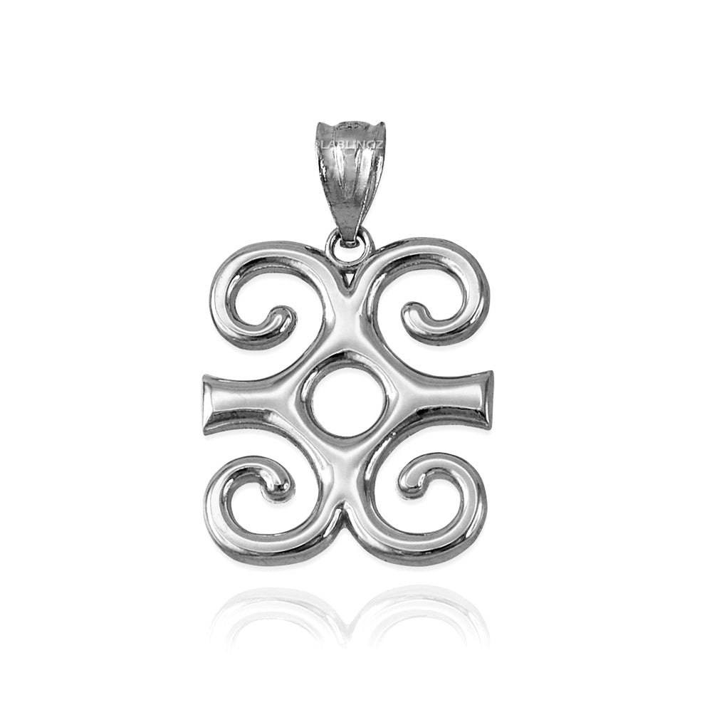 Sterling Silver African Adinkra Dwennimmen Pendant Necklace Karma Blingz