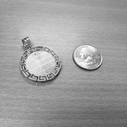 Sterling Silver Aztec Bezel Mayan Sun Calendar Pendant Karma Blingz