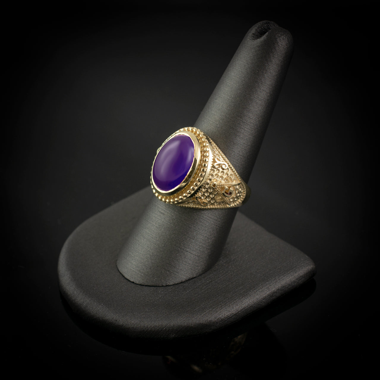 Purple cabochon statement deals ring