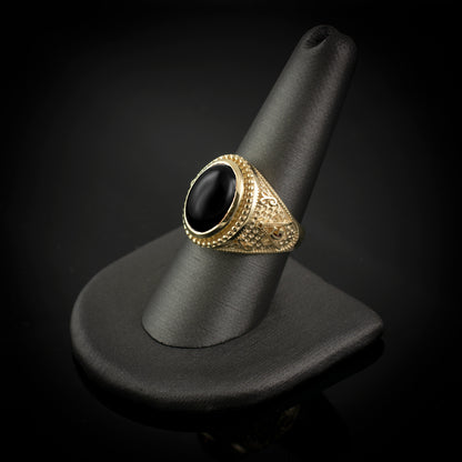 Gold Masonic Black Onyx Statement Ring Karma Blingz